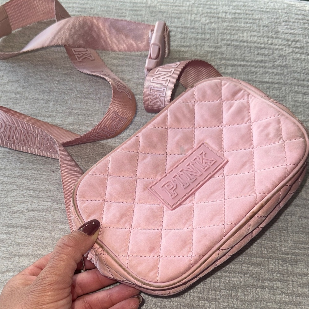 PINK Victoria's Secret Quilted Crossbody Bag - Soft Pink